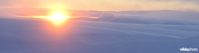 Zonsondergang boven Noorse fjell