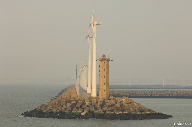 Windmolens in de voorhaven van Zeebrugge