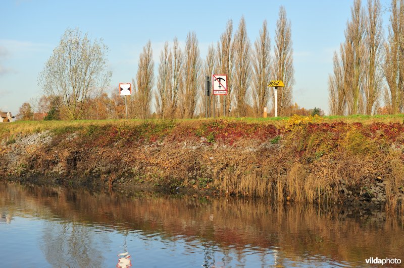 Steenstort op de Schelde oever