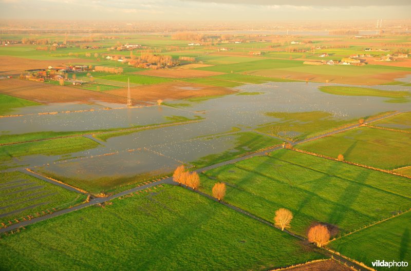 Overstroomde Rhonebeekvallei
