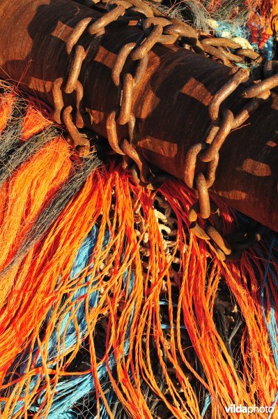 Detail van sleepnet