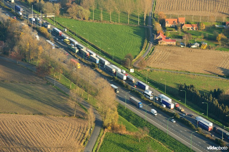 File op de snelweg