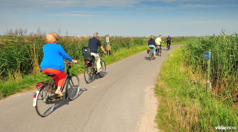 Fietsers in de Uitkerkse Polders